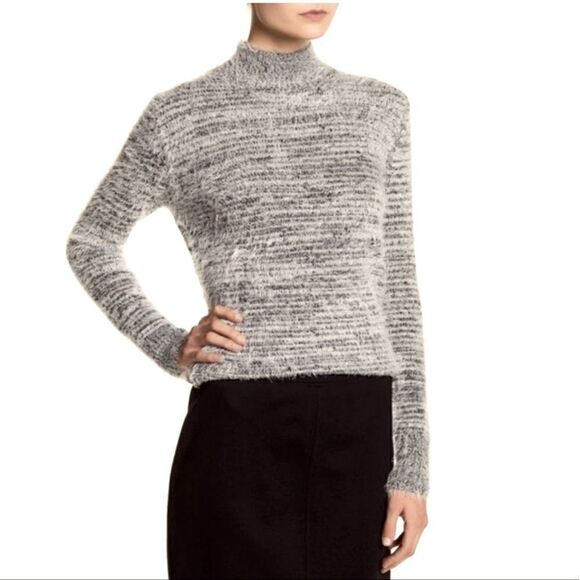 Express Mock Neck Fuzzy Cropped Sweater Size XS - Picture 2 of 11